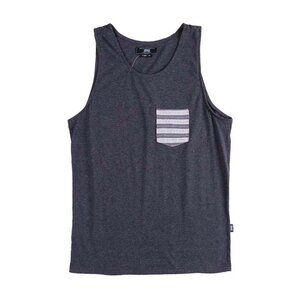 Men's Solid Color Sleeveless Tank Top with Pocket for Everyday Style Size S